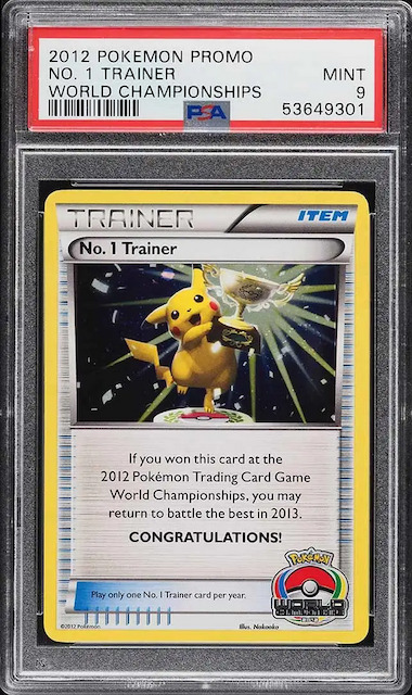 10位：2012 Pokemon World Championships Promo World Championships No. 1 Trainer PSA 9 (取引額：9,266,000円)