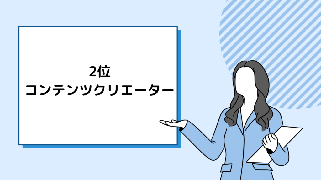 2位：コンテンツクリエーター - 創造性を活かした副業