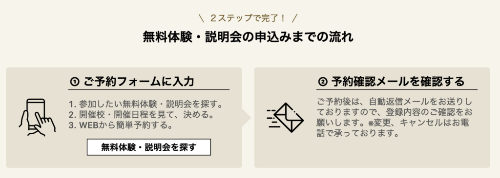 アカデミー・デュ・ヴァンの無料体験申し込みは、受講したい無料体験・口座を選び、WEBから簡単予約するだけです。