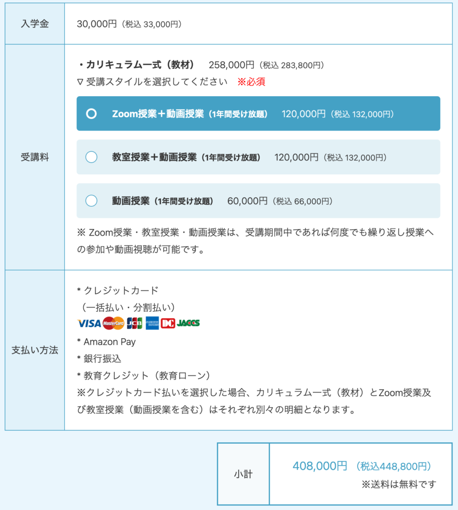 不動産投資スクールの受講料