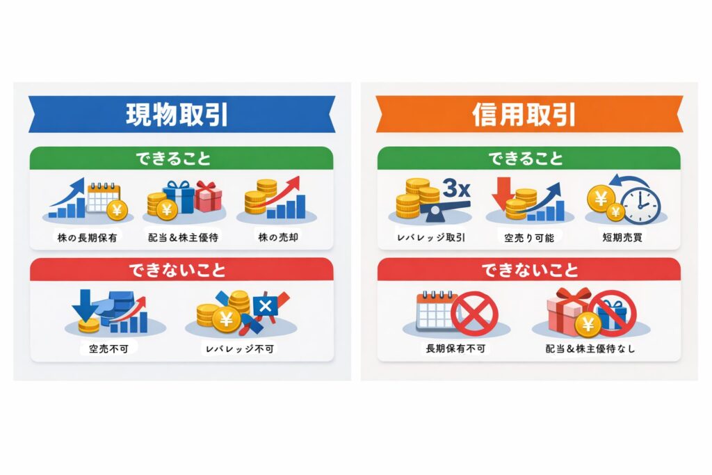 現物取引でできること・できないこと