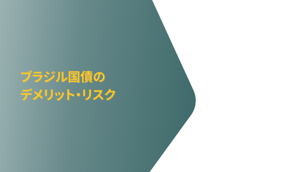 ブラジル国債のデメリット・リスク｜元本割れはある？