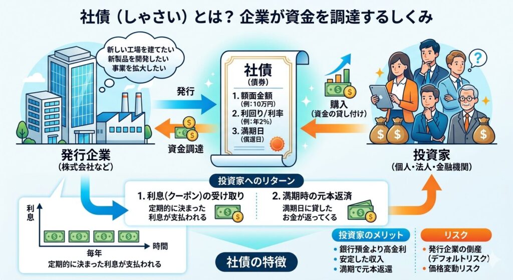 社債とは企業がお金を借りるための仕組み