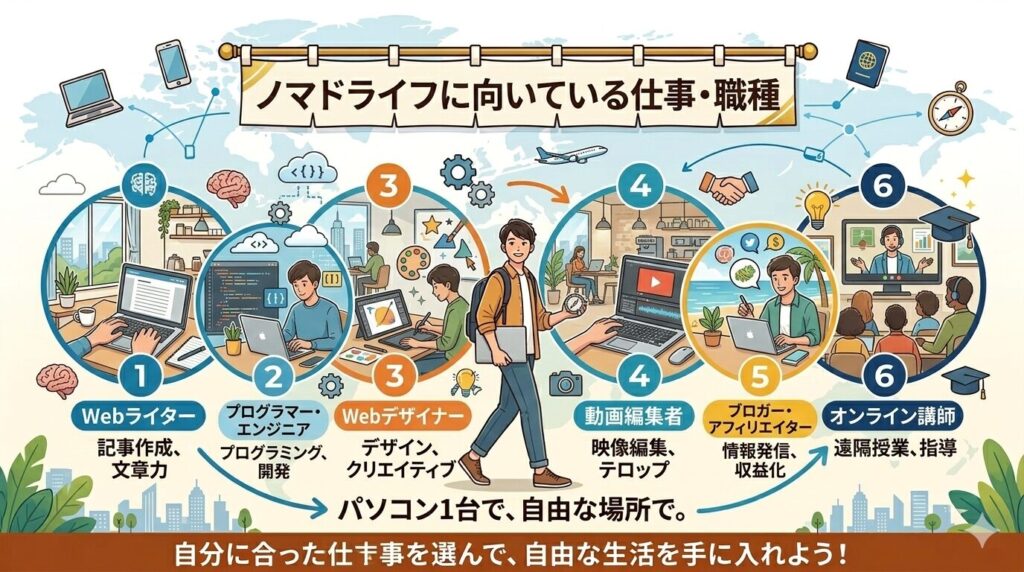 ノマドライフに向いている仕事・職種