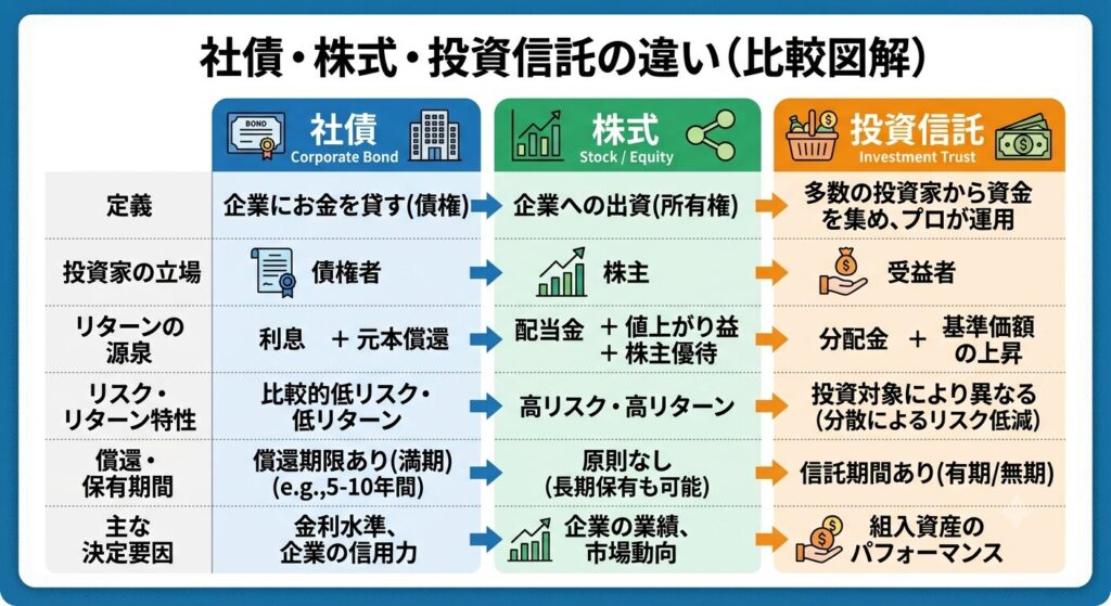 ■株式や投資信託との違い