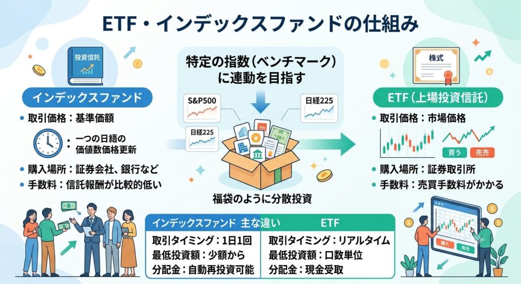 ② ETF（上場投資信託）で丸ごとインデックス投資
