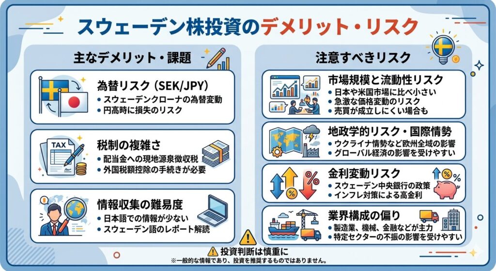 ② 為替リスク（スウェーデン・クローナ）がある