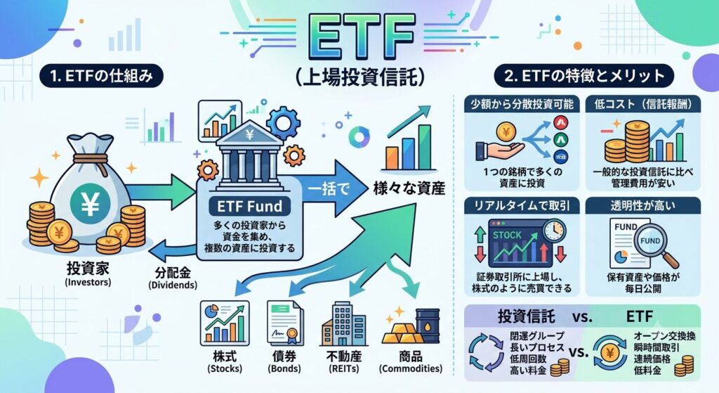 2. 成果を実感しやすい「ETF(上場投資信託)」